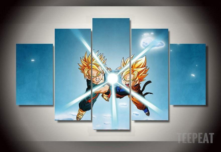 Dbz - Gohan And Trunks - Anime 5 Panel Canvas Art Wall Decor Dbz - Gohan And Trunks - Anime 5 Panel Canvas Art Wall Decor