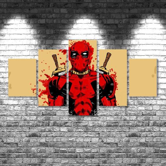 Deadpool 03 - Movie 5 Panel Canvas Art Wall Decor Deadpool 03 - Movie 5 Panel Canvas Art Wall Decor