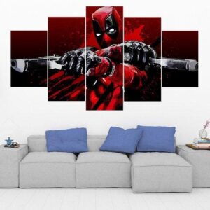 Deadpool 10 - Movie 5 Panel Canvas Art Wall Decor