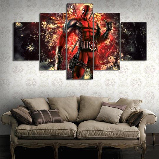 Deadpool 6 - Dc 5 Panel Canvas Art Wall Decor Deadpool 6 - Dc 5 Panel Canvas Art Wall Decor