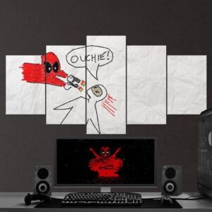 Deadpool Ouchie - Dc 5 Panel Canvas Art Wall Decor