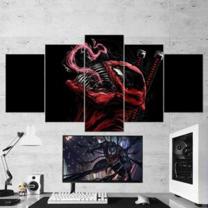 Deadpool Venom - DC 5 Panel Canvas Art Wall Decor