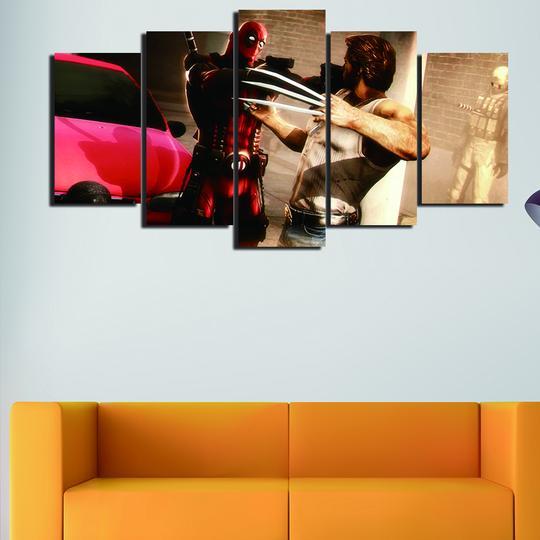 Deadpool Vs Wolverine - Dc 5 Panel Canvas Art Wall Decor Deadpool Vs Wolverine - Dc 5 Panel Canvas Art Wall Decor