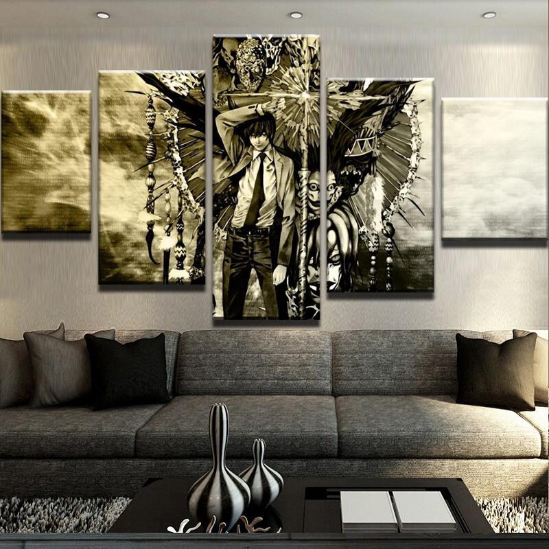 Death Note Art - Anime 5 Panel Canvas Art Wall Decor Death Note Art - Anime 5 Panel Canvas Art Wall Decor