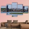 Decatur Alabama Tennessee River Draw-Bridge - Nature 5 Panel Canvas Art Wall Decor
