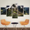 Decor Machu Picchu Peru Mountains Clouds Hills Landscape - Nature 5 Panel Canvas Art Wall Decor