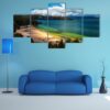 Deep Green And Blue Colors Of Lake Tota - Nature 5 Panel Canvas Art Wall Decor