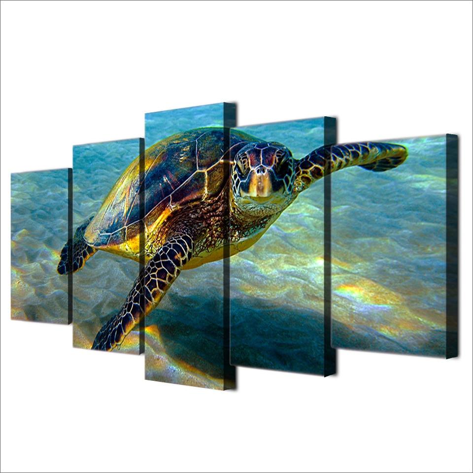 Deep Ocean Turtles - Animal 5 Panel Canvas Art Wall Decor Deep Ocean Turtles - Animal 5 Panel Canvas Art Wall Decor