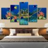 Deep Sea Turtles Animal - 5 Panel Canvas Art Wall Decor