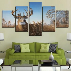 Deer 31 - Animal 5 Panel Canvas Art Wall Decor