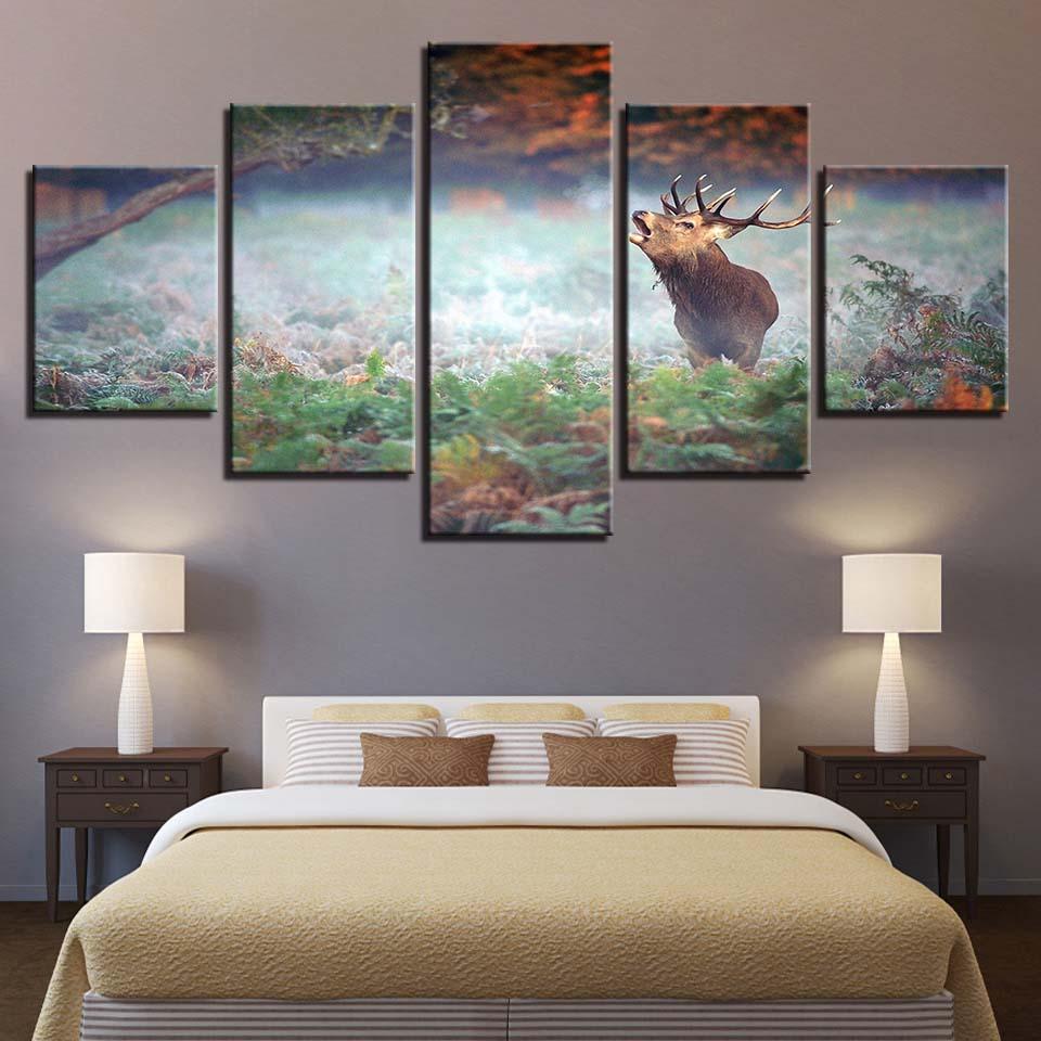 Deer 32 - Animal 5 Panel Canvas Art Wall Decor Deer 32 - Animal 5 Panel Canvas Art Wall Decor