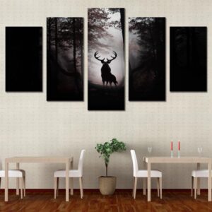 Deer 37 - Animal 5 Panel Canvas Art Wall Decor