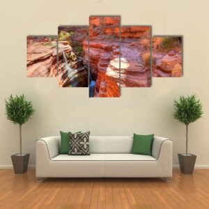 Deer Creek Canyon In Grand Canyon - Nature 5 Panel Canvas Art Wall Decor