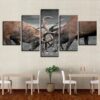 Deer Fighting - Animal 5 Panel Canvas Art Wall Decor