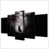 Deer Forest Derevya - Animal 5 Panel Canvas Art Wall Decor