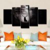 Deer in Forest 10 - Animal 5 Panel Canvas Art Wall Decor