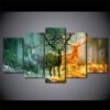 Deer - Abstract Animal 5 Panel Canvas Art Wall Decor