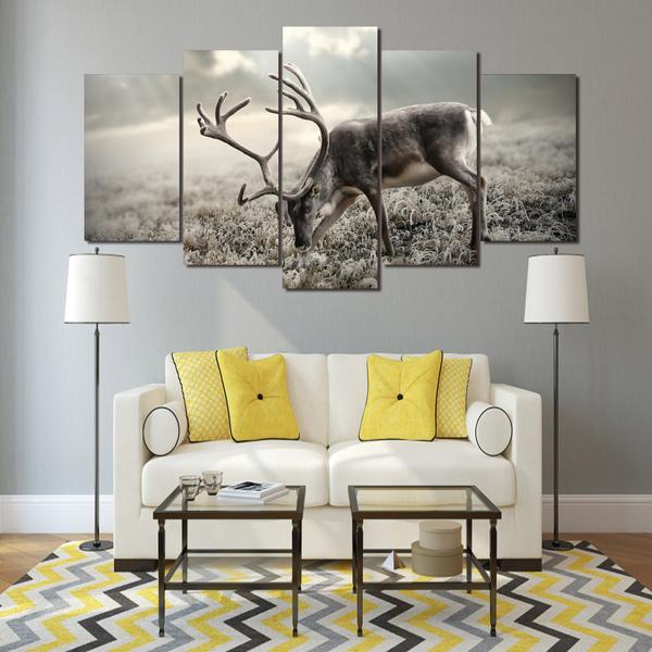 Deer - Animal 5 Panel Canvas Art Wall Decor Deer - Animal 5 Panel Canvas Art Wall Decor