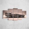 Delorean 1 - Automative 5 Panel Canvas Art Wall Decor
