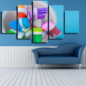 Dental Toothbrush - Career 5 Panel Canvas Art Wall Decor Dental Toothbrush - Career 5 Panel Canvas Art Wall Decor