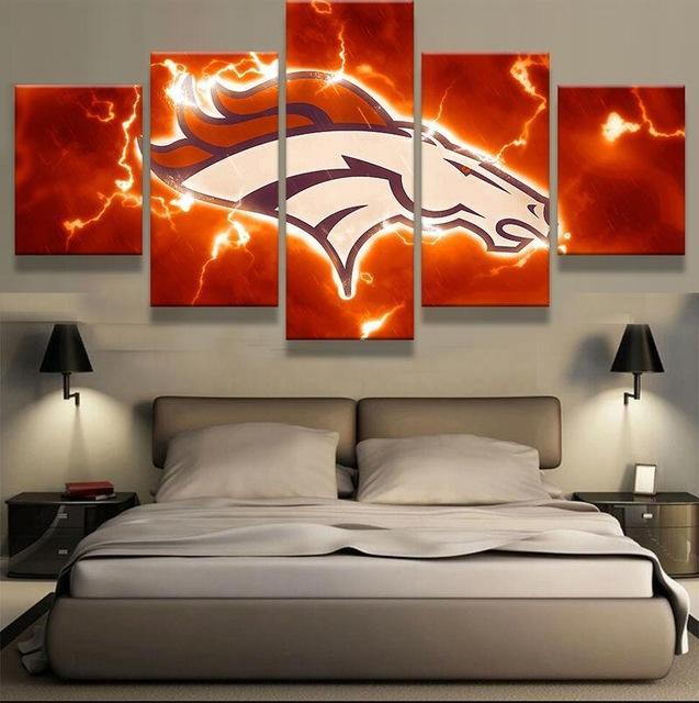 Denver Broncos 1 Sport - 5 Panel Canvas Art Wall Decor Denver Broncos 1 Sport - 5 Panel Canvas Art Wall Decor