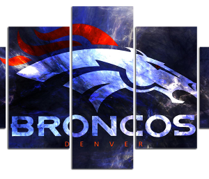 Denver Broncos 10 - Sport 5 Panel Canvas Art Wall Decor