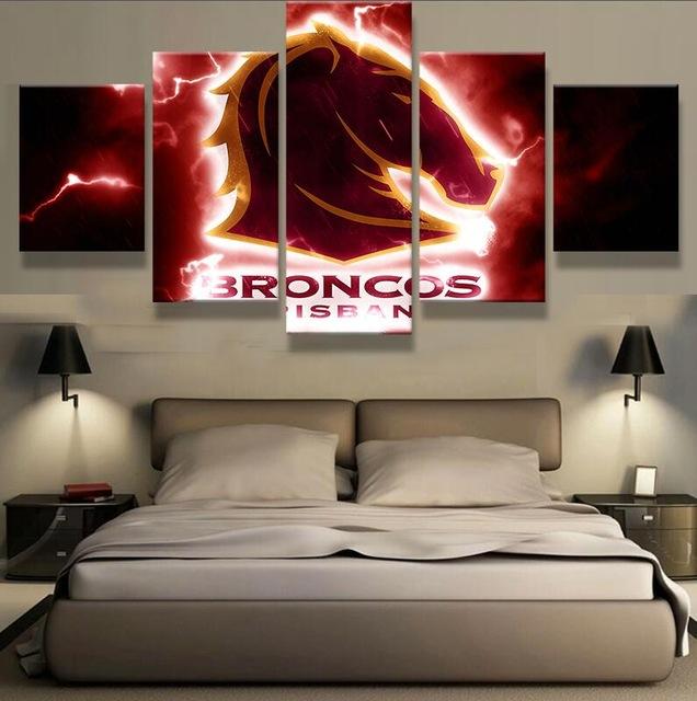 Denver Broncos 2 - Sport 5 Panel Canvas Art Wall Decor Denver Broncos 2 - Sport 5 Panel Canvas Art Wall Decor