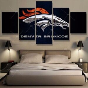 Denver Broncos 3 - Sport 5 Panel Canvas Art Wall Decor