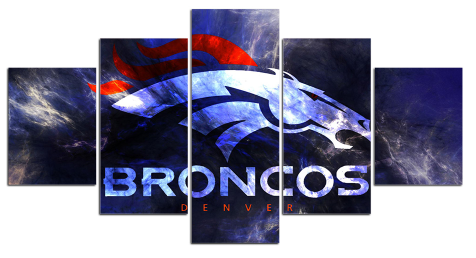 Denver Broncos 4 - Sport 5 Panel Canvas Art Wall Decor Denver Broncos 4 - Sport 5 Panel Canvas Art Wall Decor