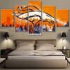 Denver Broncos 5 - Sport 5 Panel Canvas Art Wall Decor
