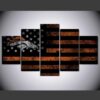 Denver Broncos American Flag - Abstract 5 Panel Canvas Art Wall Decor