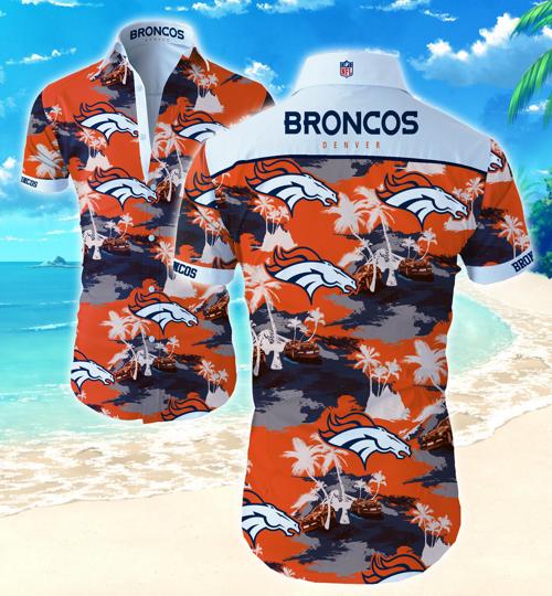 Denver Broncos Coconut Tree Hawaiian Shirt Summer Button Up Denver Broncos Coconut Tree Hawaiian Shirt Summer Button Up