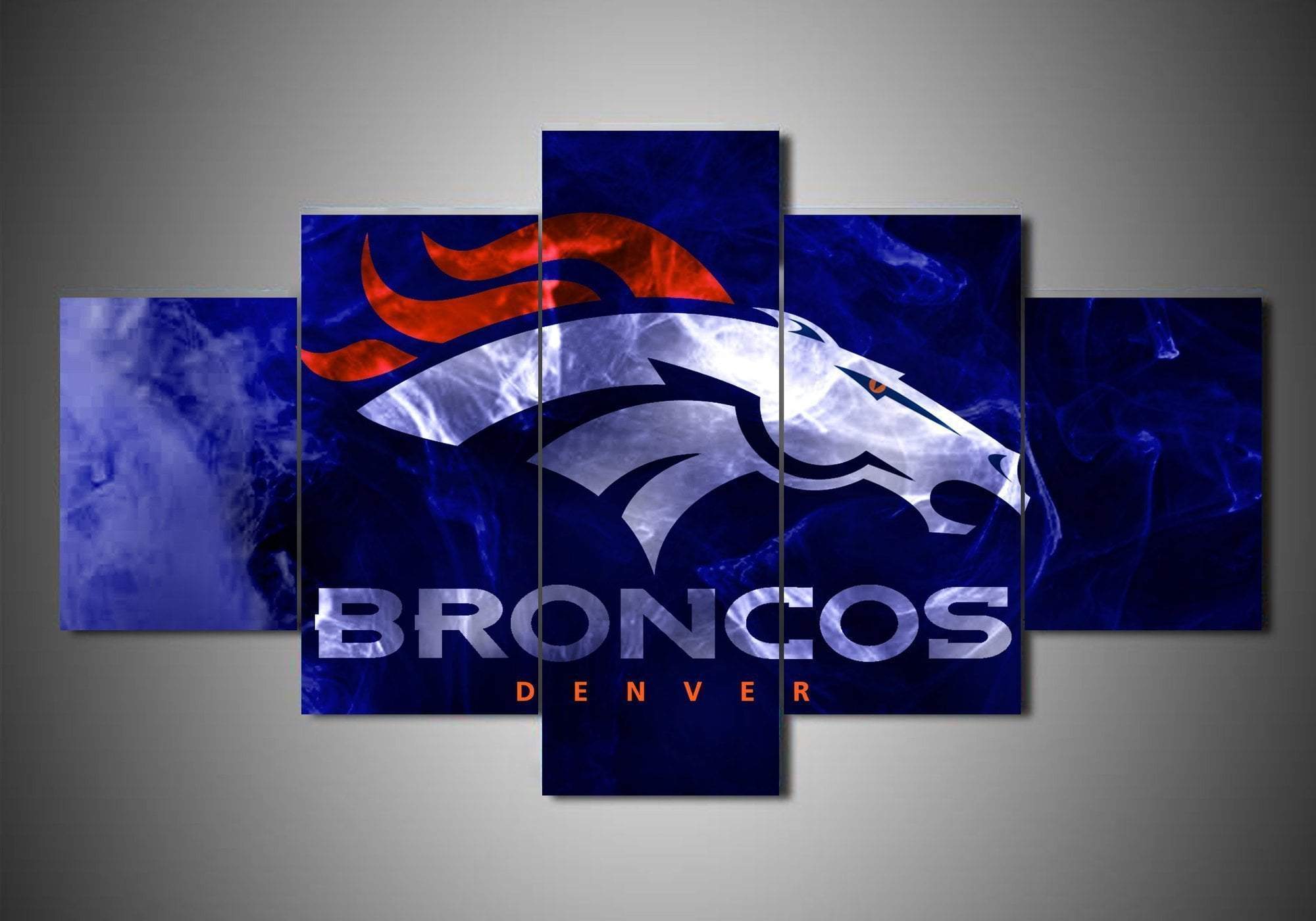 Denver Broncos Sport - 5 Panel Canvas Art Wall Decor Denver Broncos Sport - 5 Panel Canvas Art Wall Decor