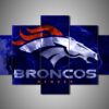 Denver Broncos - Sport 5 Panel Canvas Art Wall Decor