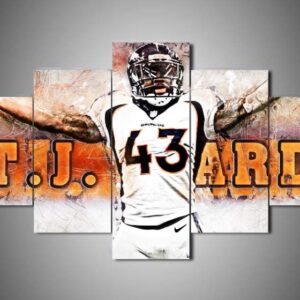 Denver Broncos - T.J. Ward - Sport 5 Panel Canvas Art Wall Decor