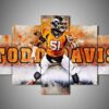 Denver Broncos - Todd Davis - Sport 5 Panel Canvas Art Wall Decor