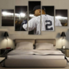 Derek Jeter Baseball - Sport 5 Panel Canvas Art Wall Decor