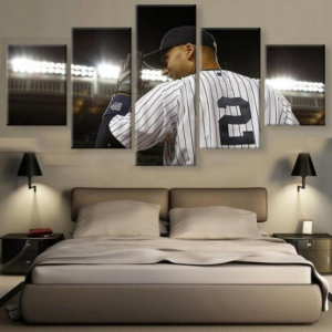 Derek Jeter Baseball - Sport 5 Panel Canvas Art Wall Decor