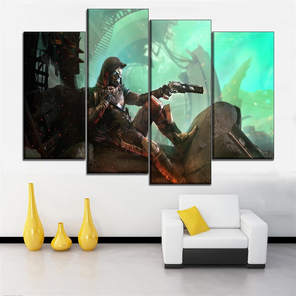 Destiny 2 Shooter Gaming 4 Pieces - 4 Panel Canvas Art Wall Decor Destiny 2 Shooter Gaming 4 Pieces - 4 Panel Canvas Art Wall Decor