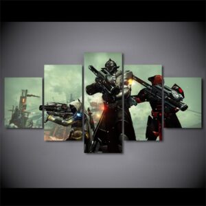 Destiny Armed Soldiers - Gaming 5 Panel Canvas Art Wall Decor