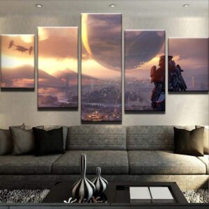 Destiny Scenic And Galactic - Cartoon 5 Panel Canvas Art Wall Decor