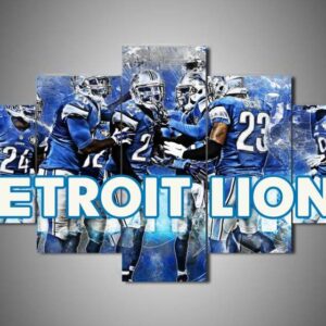 Detroit Lions 1 - Sport 5 Panel Canvas Art Wall Decor