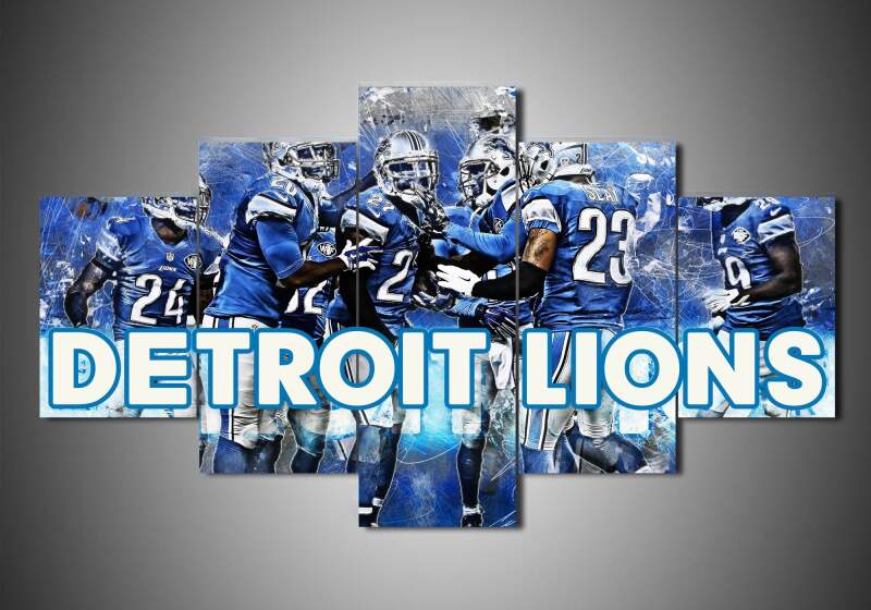 Detroit Lions 1 - Sport 5 Panel Canvas Art Wall Decor Detroit Lions 1 - Sport 5 Panel Canvas Art Wall Decor