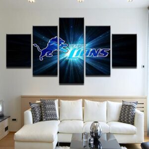 Detroit Lions 10 - Sport 5 Panel Canvas Art Wall Decor