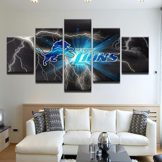 Detroit Lions 9 Sport - 5 Panel Canvas Art Wall Decor Detroit Lions 9 Sport - 5 Panel Canvas Art Wall Decor