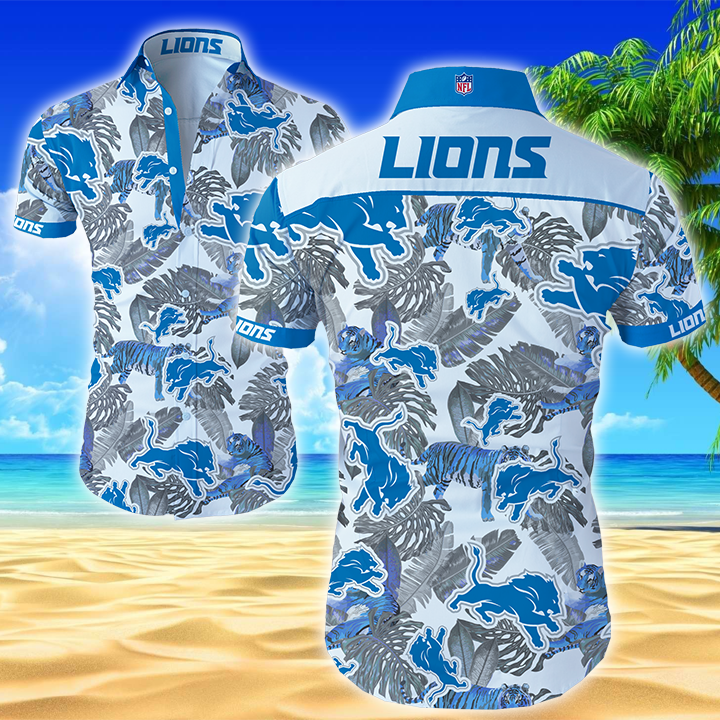 Detroit Lions Hawaiian Shirt Summer Button Up Detroit Lions Hawaiian Shirt Summer Button Up
