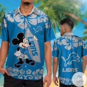Detroit Lions & Mickey Mouse Hawaiian Shirt