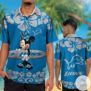 Detroit Lions & Minnie Mouse Hawaiian Shirt