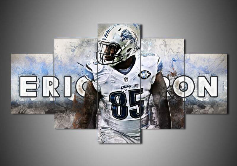 Detroit Lions - Eric Ebron - Sport 5 Panel Canvas Art Wall Decor Detroit Lions - Eric Ebron - Sport 5 Panel Canvas Art Wall Decor