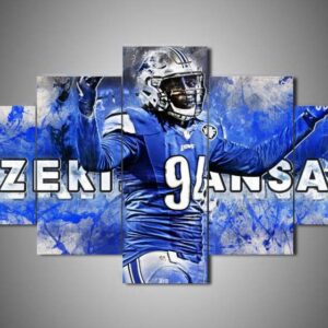 Detroit Lions - Ezekiel Ansah - Sport 5 Panel Canvas Art Wall Decor